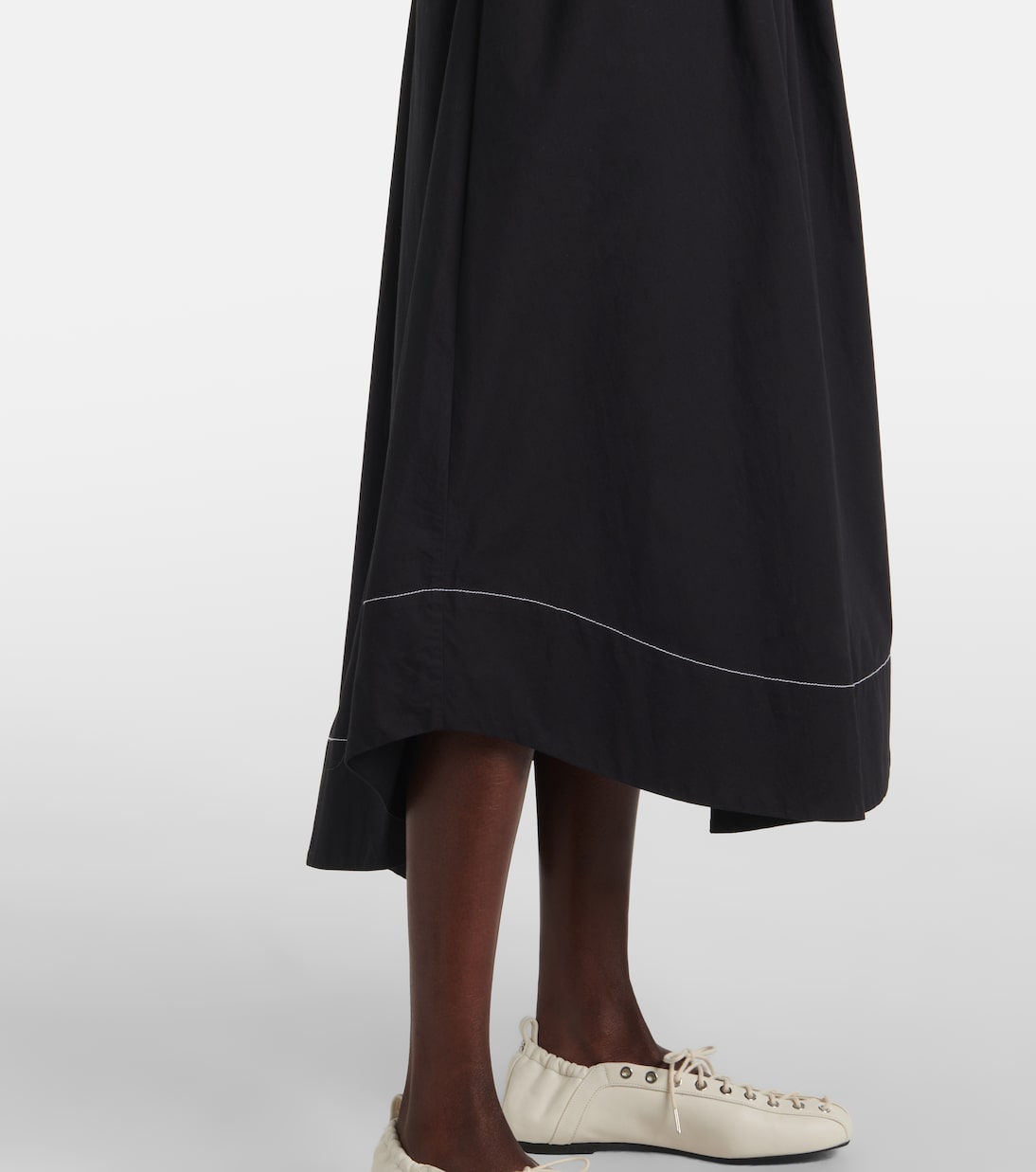Abito midi in misto cotone | Ganni
