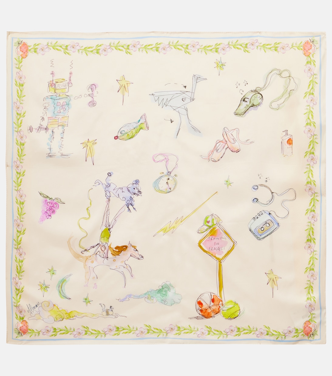 Foulard Court in seta con stampa | Alémais
