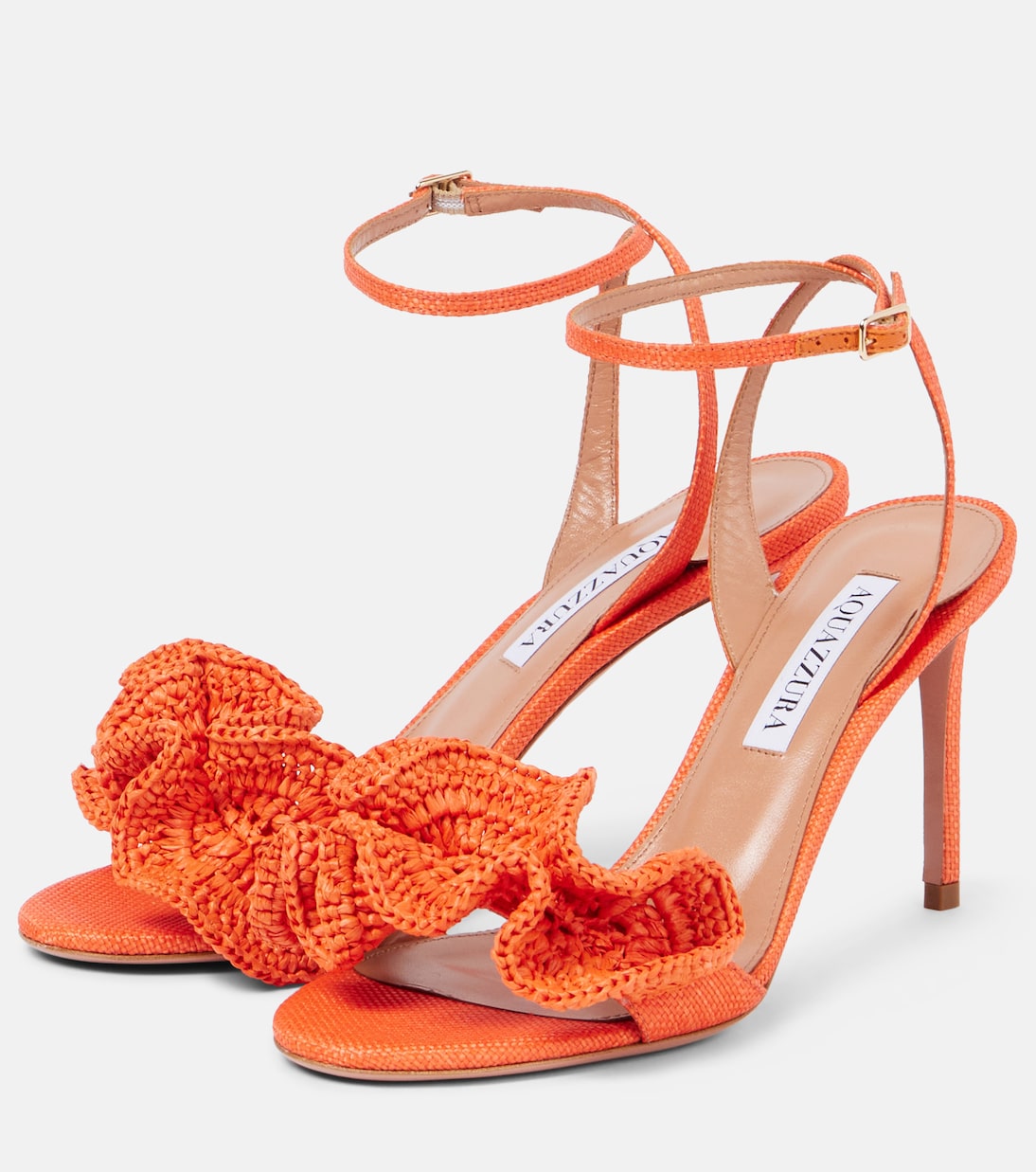 Noches Tropicales 85 raffia sandals | Aquazzura