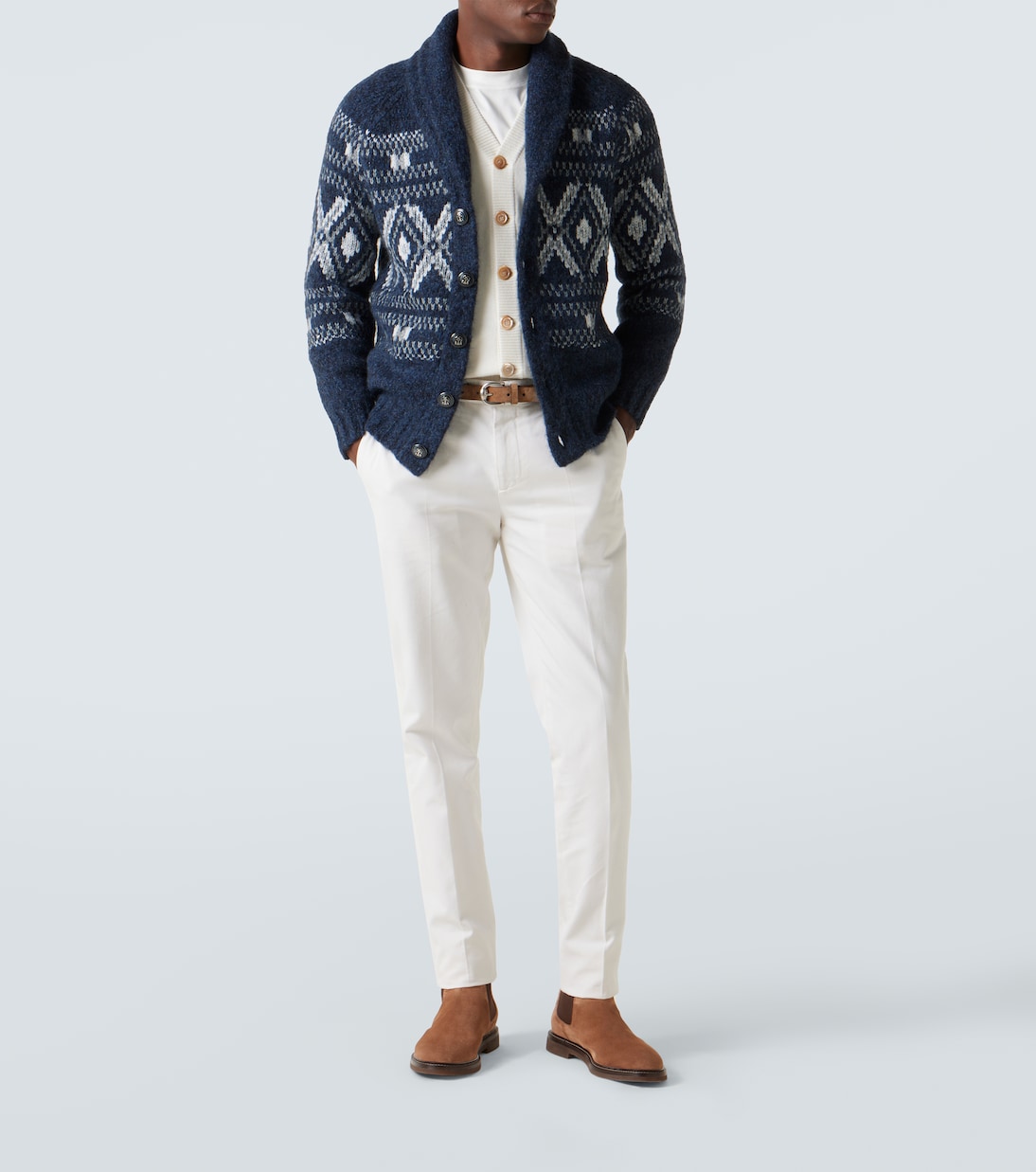 Fair Isle alpaca wool-blend cardigan | Brunello Cucinelli