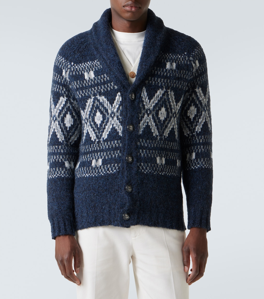 Fair Isle alpaca wool-blend cardigan | Brunello Cucinelli
