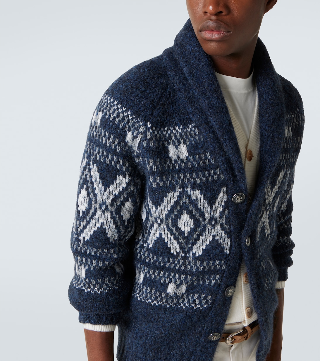 Fair Isle alpaca wool-blend cardigan | Brunello Cucinelli
