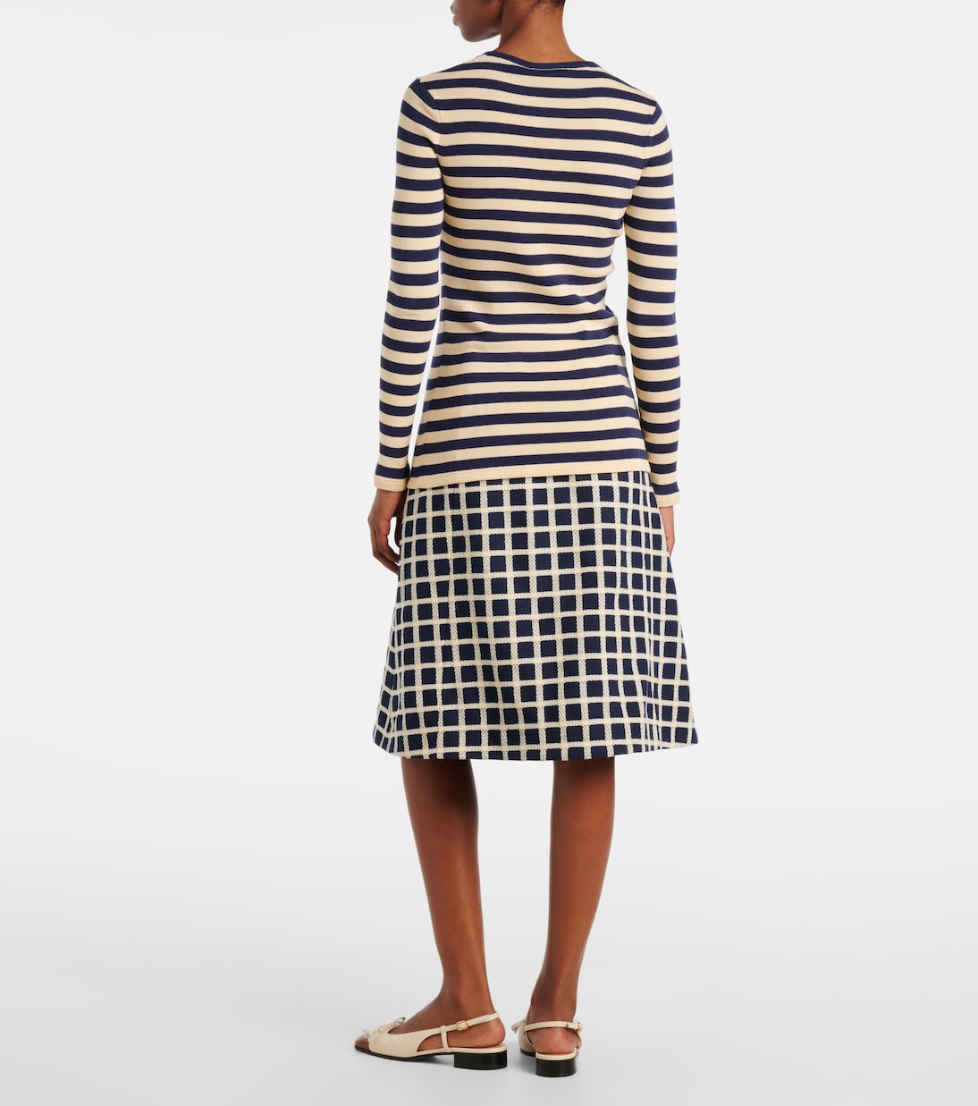 Pullover in cotone a coste a righe | Valentino