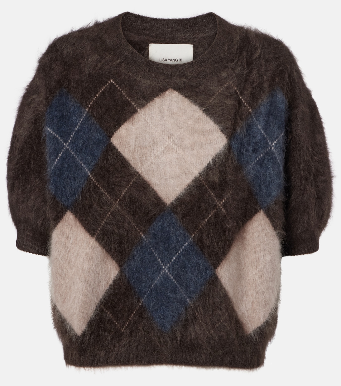 Juniper argyle knitted cashmere top | Lisa Yang