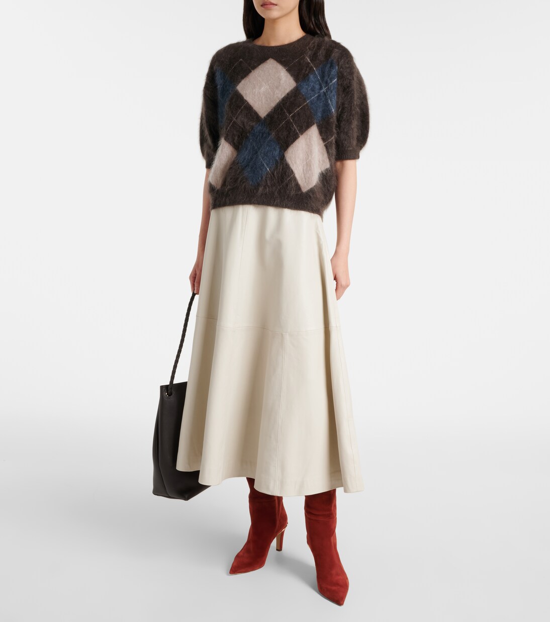 Juniper argyle knitted cashmere top | Lisa Yang