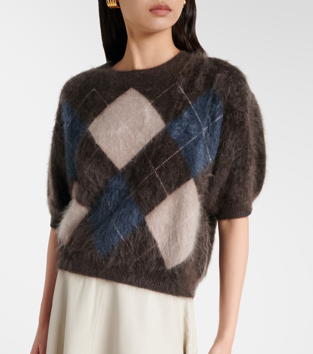 Juniper argyle knitted cashmere top | Lisa Yang
