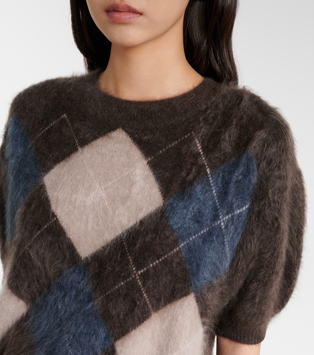 Juniper argyle knitted cashmere top | Lisa Yang
