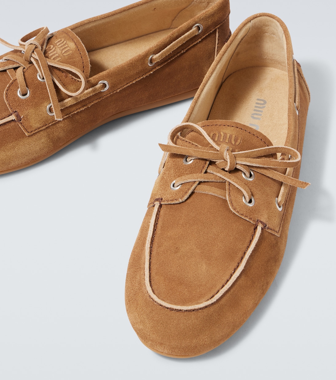 Suede boat shoes | Miu Miu