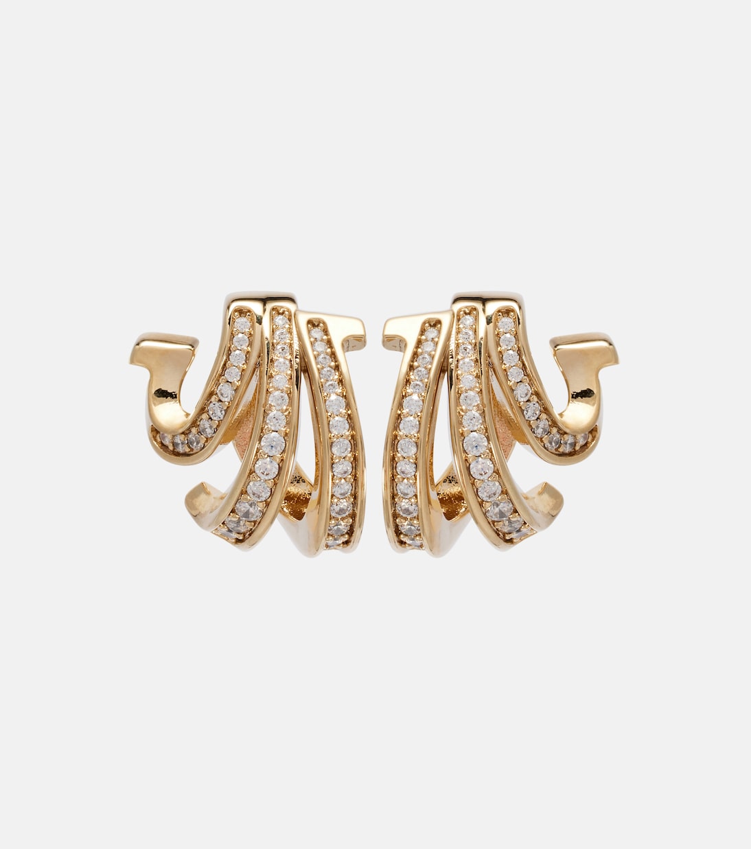 Embellished gold-plated hoop earrings | Ferragamo