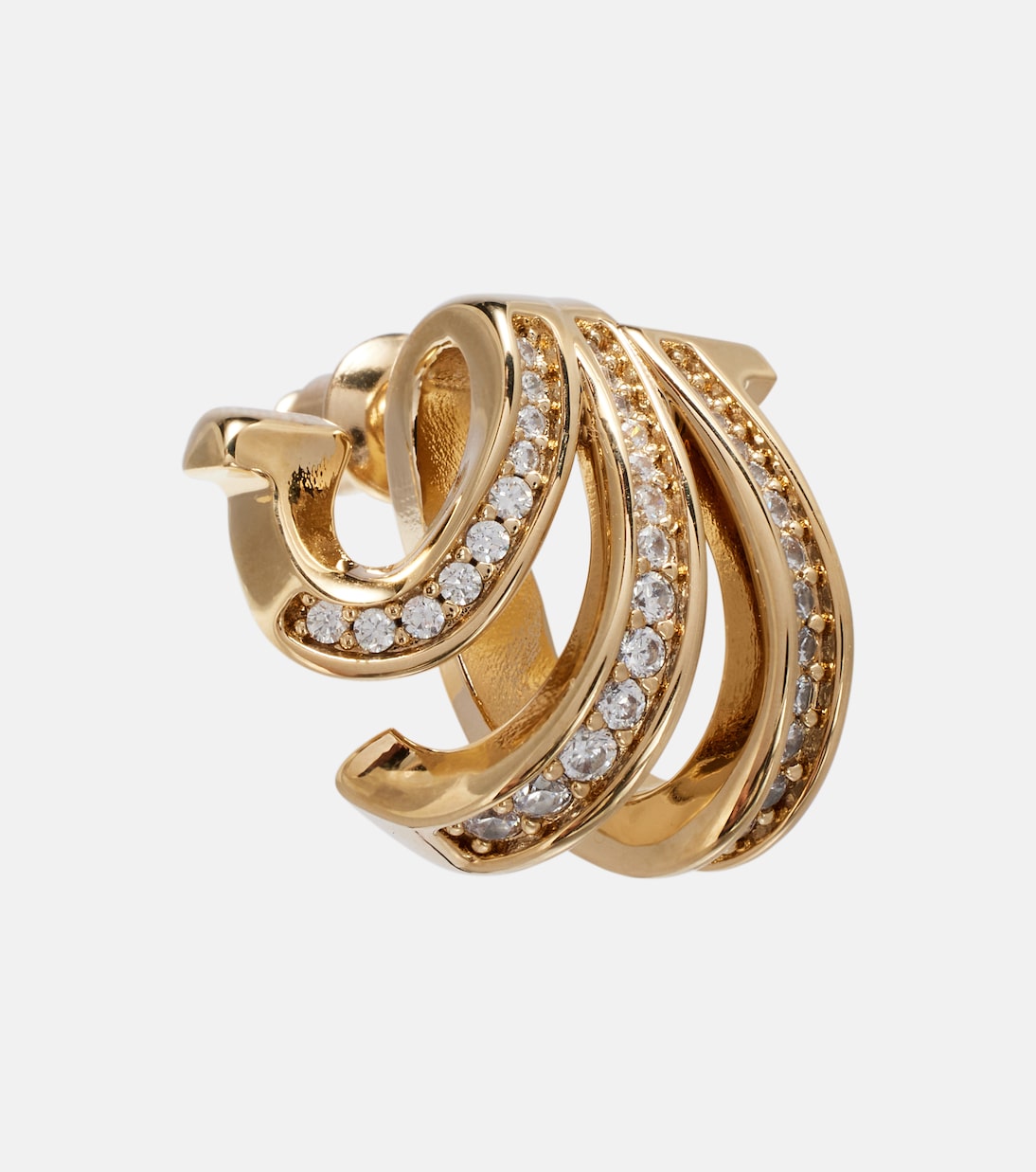 Embellished gold-plated hoop earrings | Ferragamo