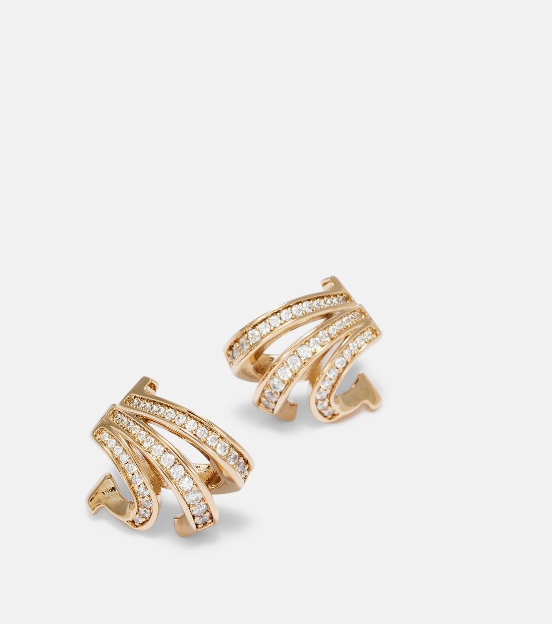 Embellished gold-plated hoop earrings | Ferragamo