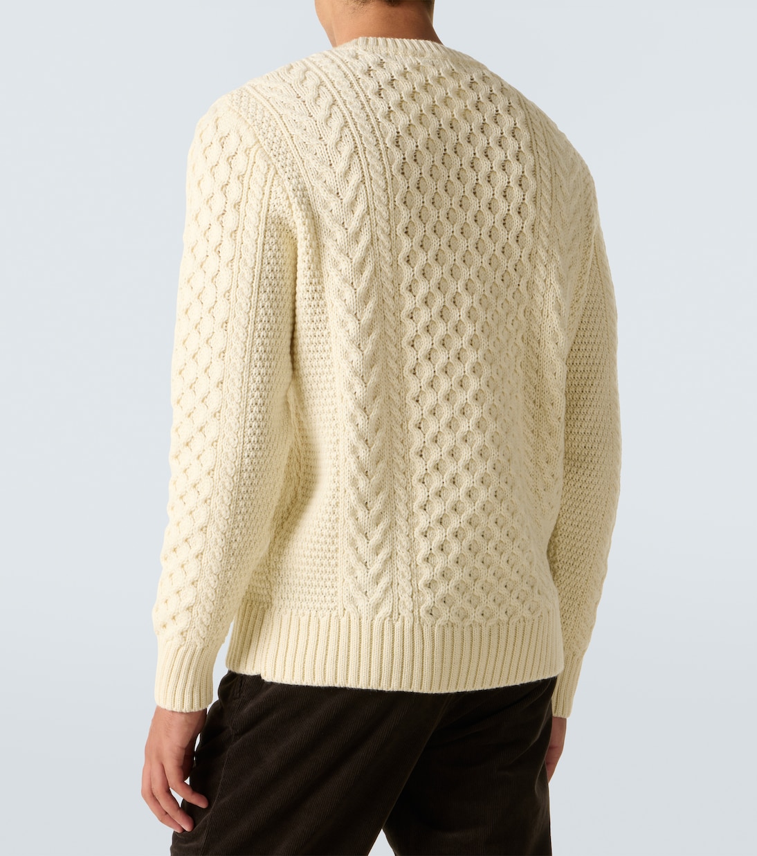 Cable-knit wool sweater | Sunspel