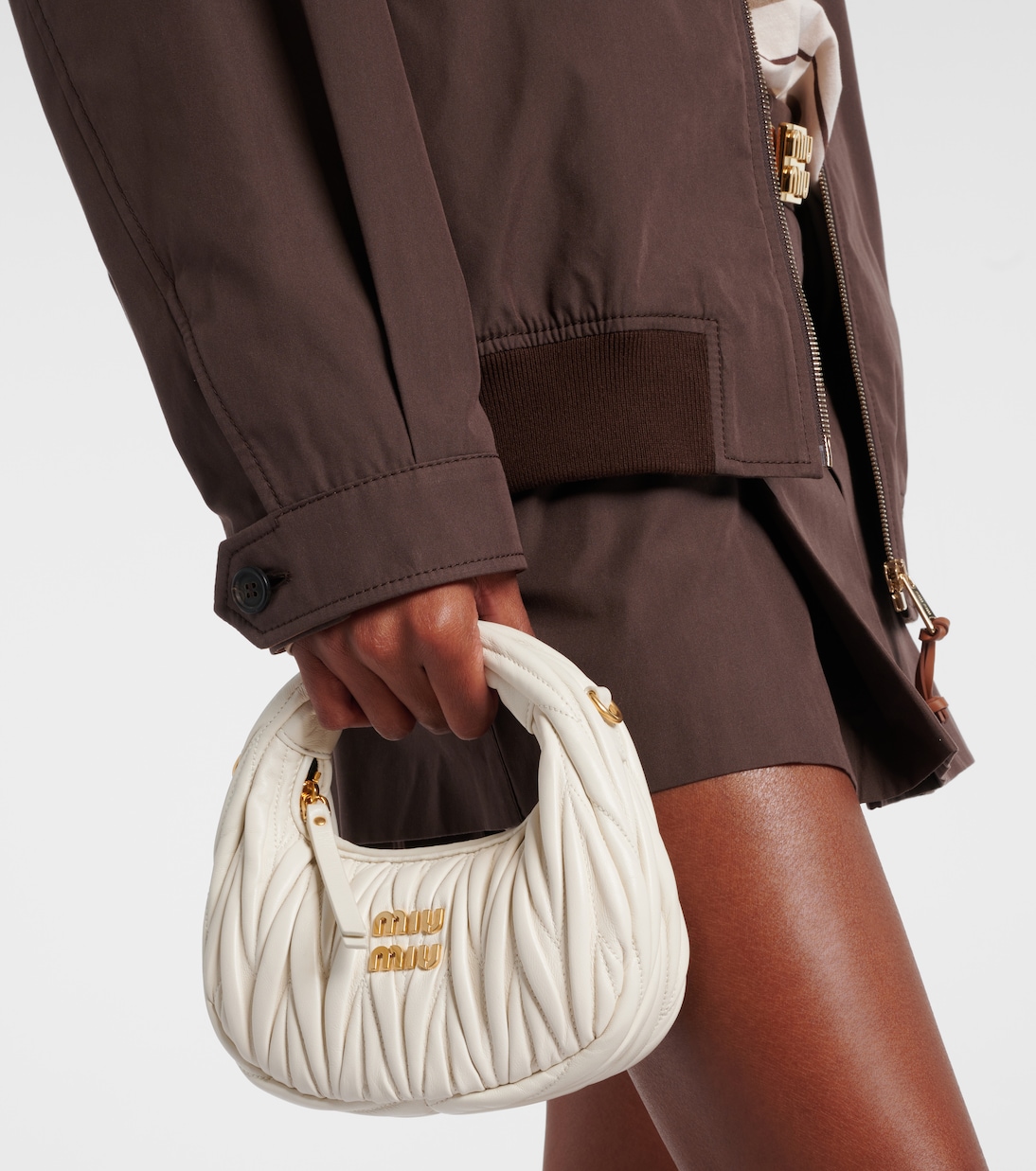 Wander Mini matelassé leather shoulder bag | Miu Miu