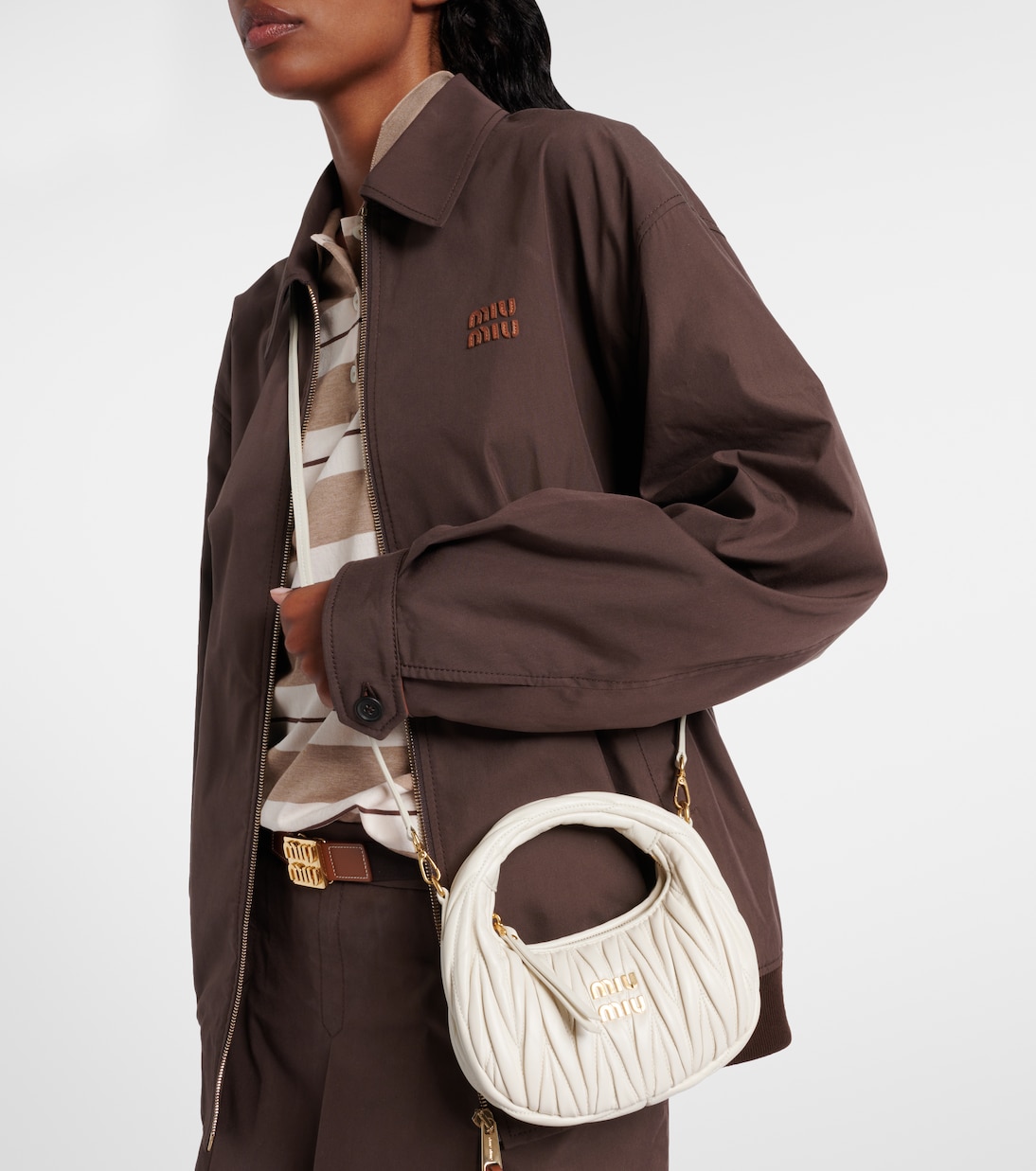 Wander Mini matelassé leather shoulder bag | Miu Miu