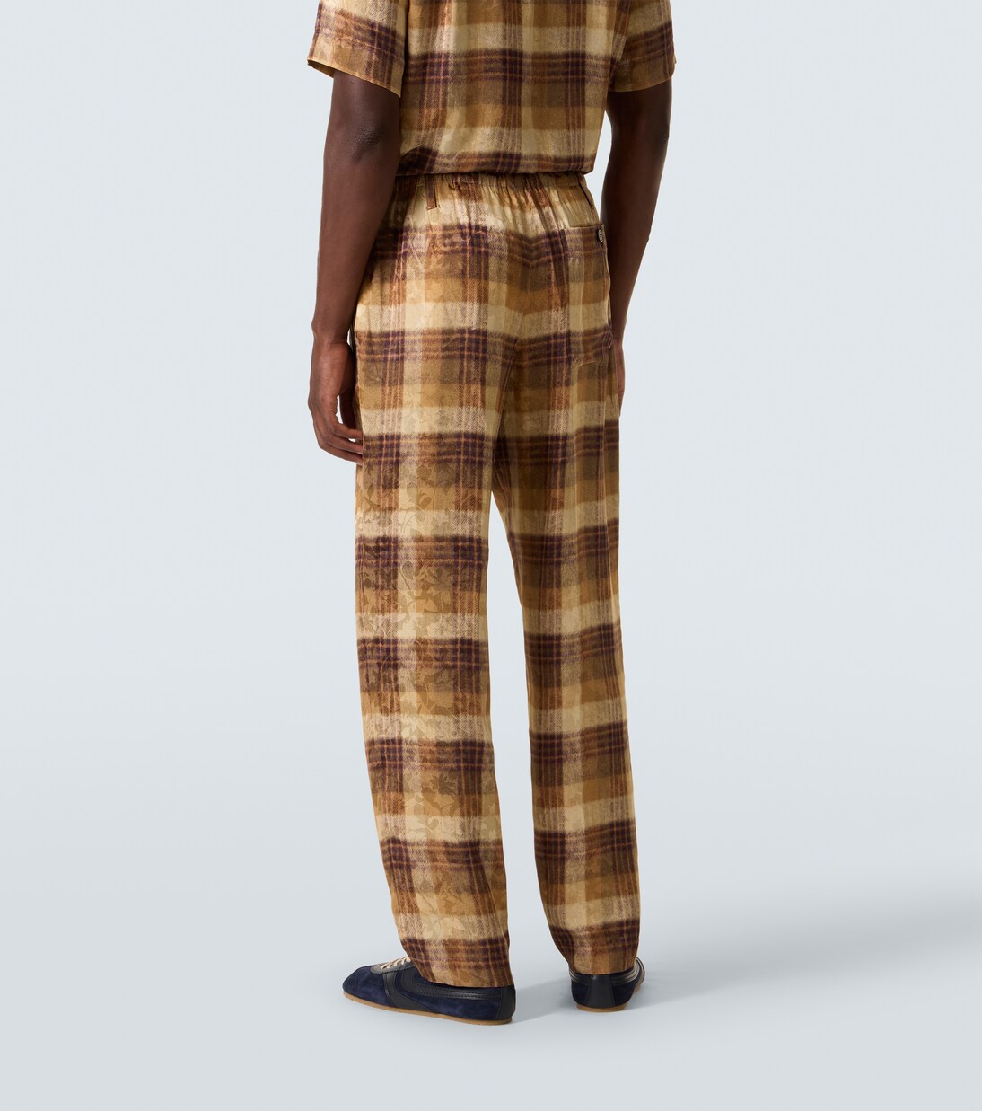 Pantalon droit en jacquard à carreaux | Dries Van Noten