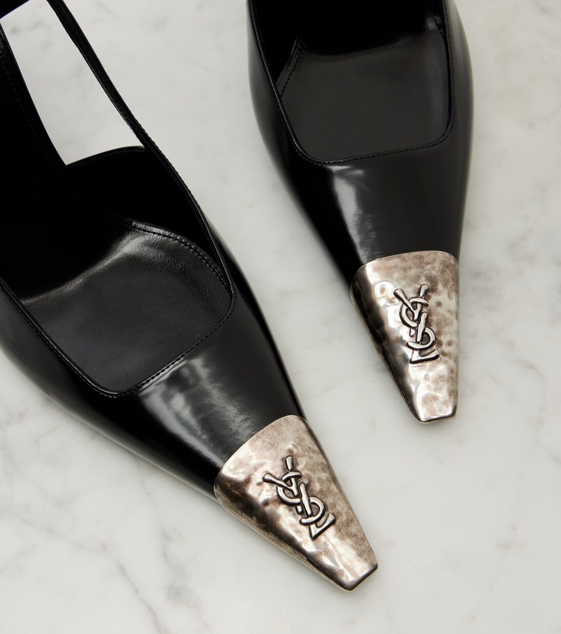 Jeanne 90皮革露跟高跟鞋 | Saint Laurent