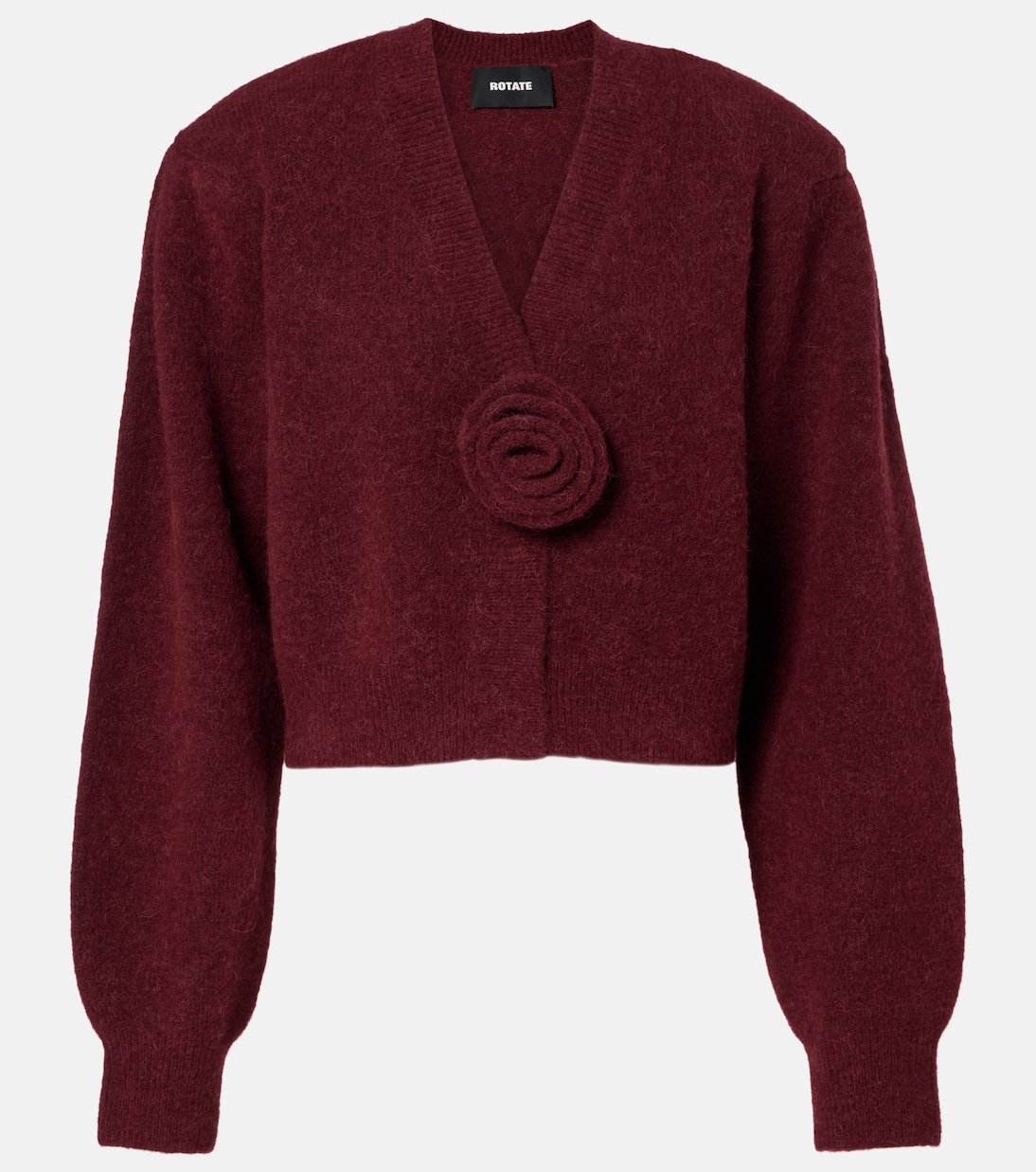 Floral-appliqué wool-blend cardigan  | Rotate