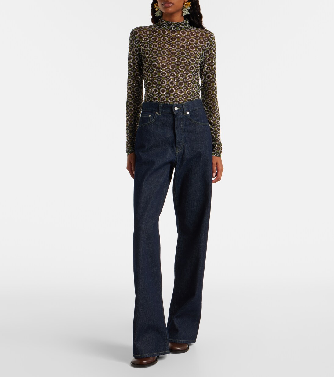 Jeans a gamba larga a vita alta | Dries Van Noten