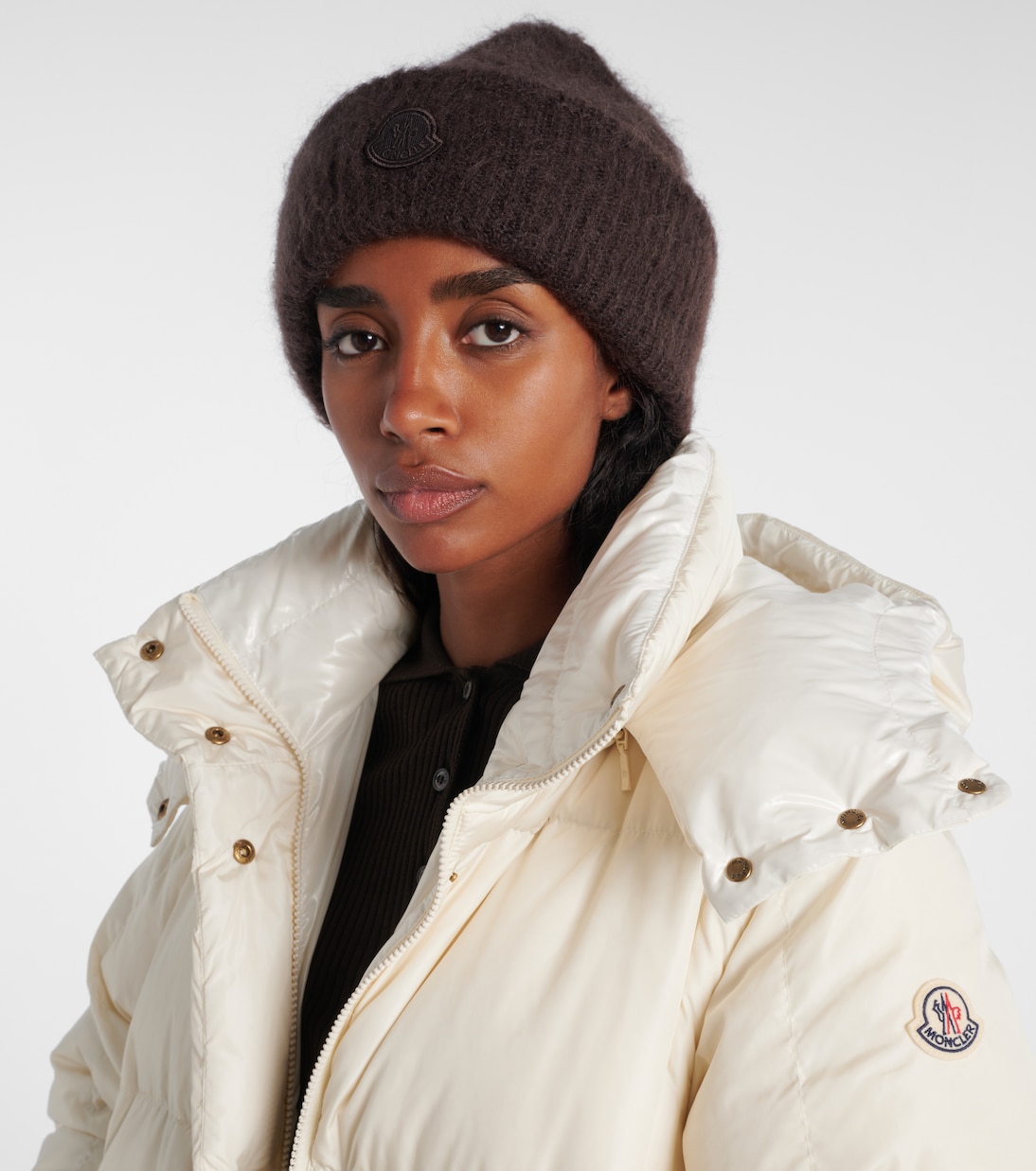 Logo mohair and wool-blend beanie | Moncler
