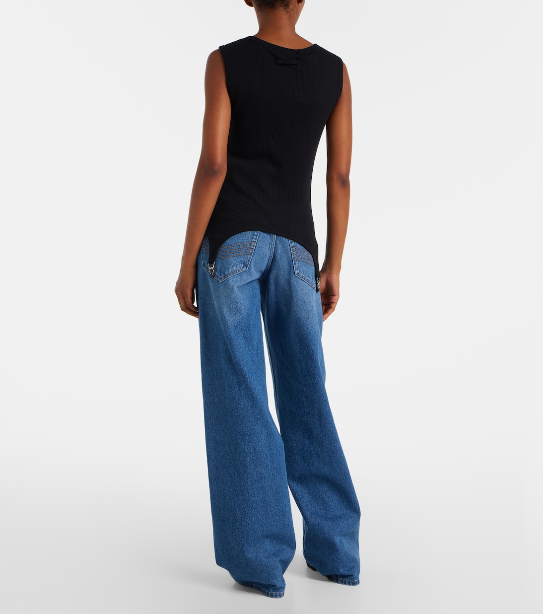 Ribbed-knit cotton jersey tank top | Jean Paul Gaultier