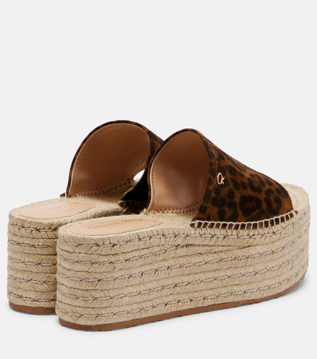 Bedruckte Espadrille-Pantoletten aus Veloursleder | Gianvito Rossi