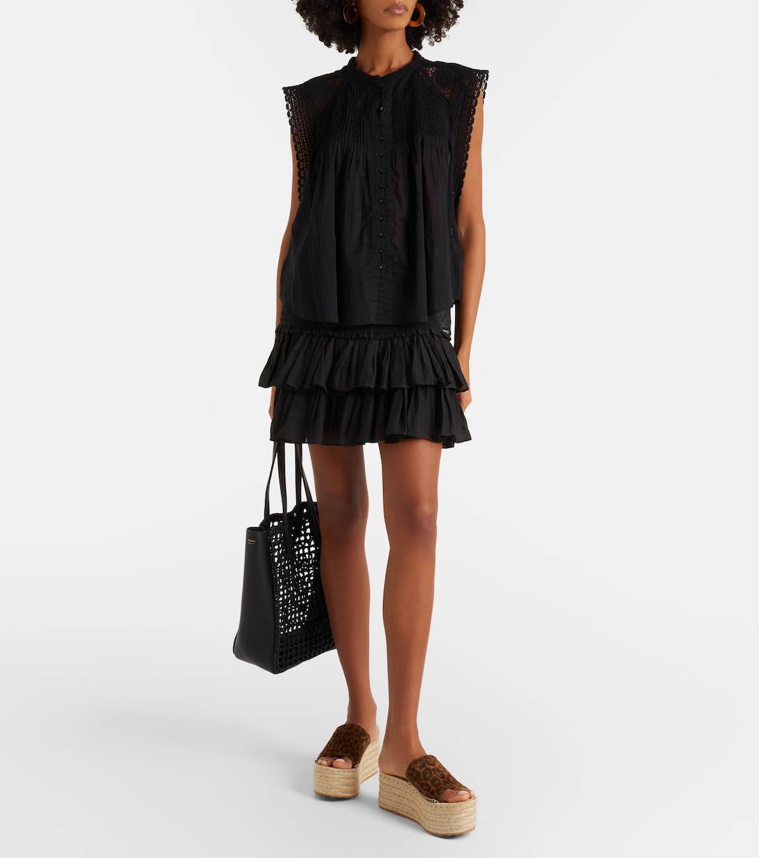 Bedruckte Espadrille-Pantoletten aus Veloursleder | Gianvito Rossi