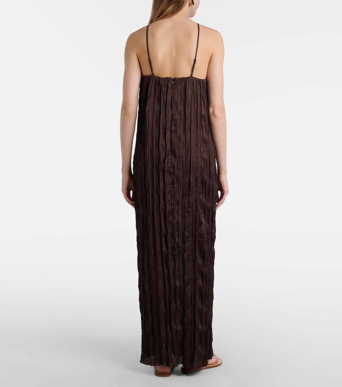 Akari plissé halterneck maxi dress | Staud