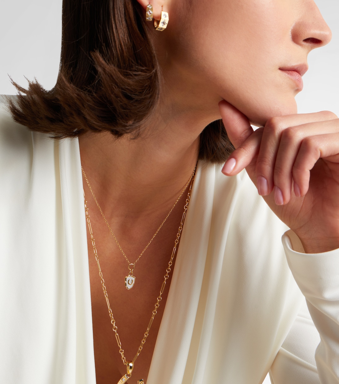 Protection Fine Belcher 18kt gold necklace with diamonds | FoundRae