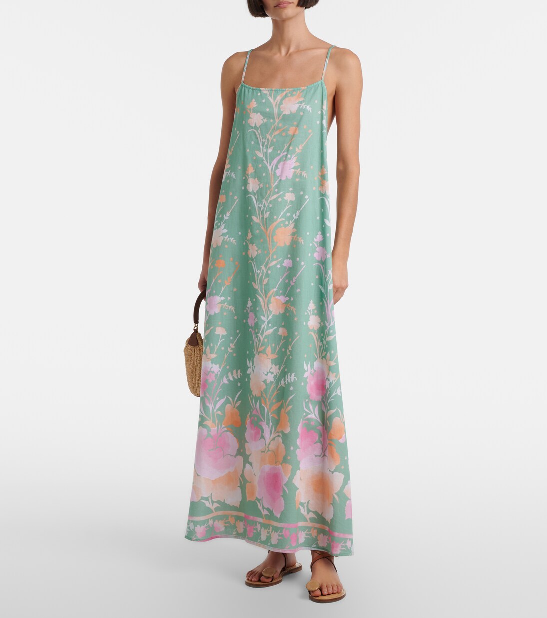 Floral cotton and linen maxi dress | Juliet Dunn