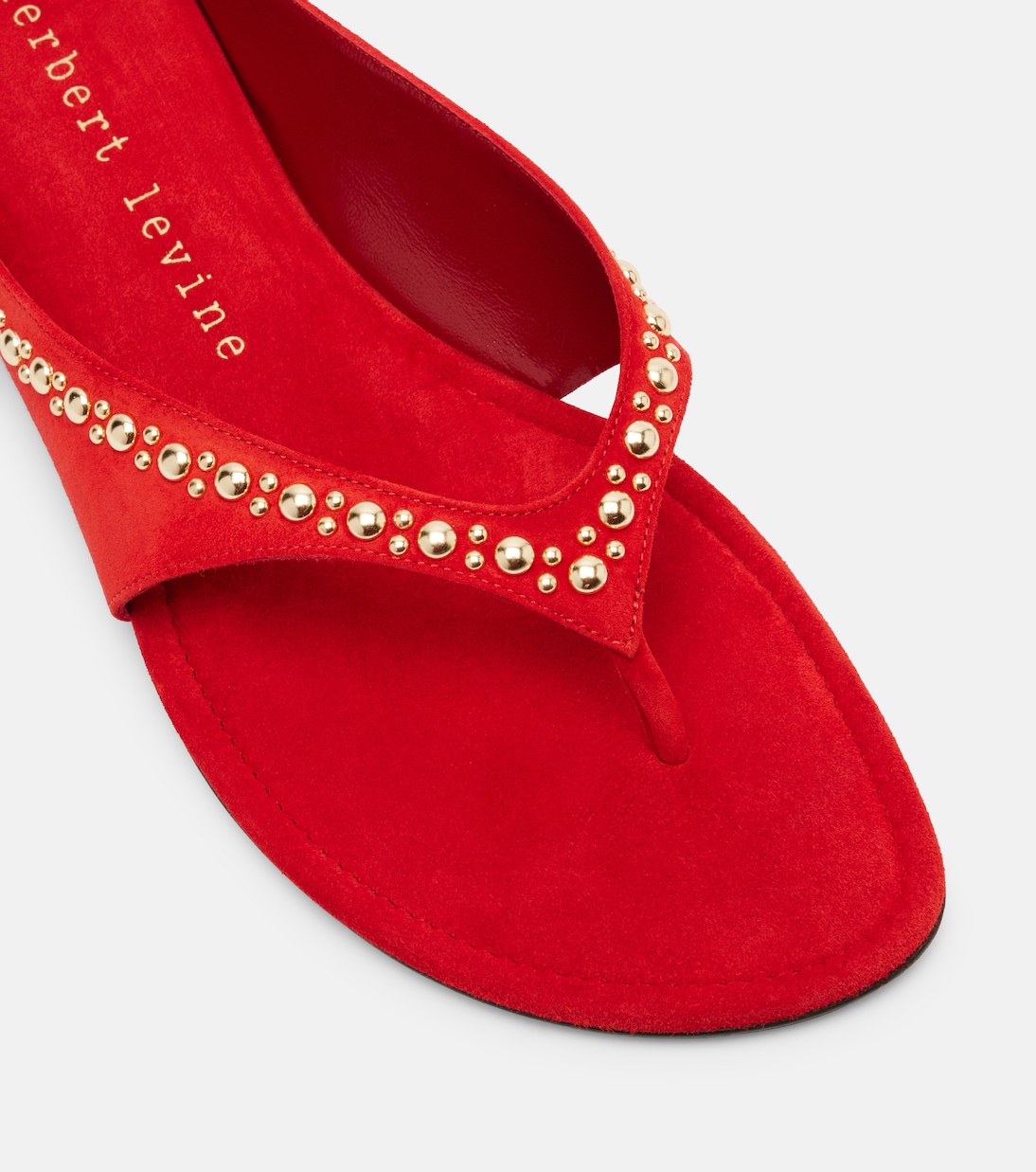 Sun-kissed embellished suede thong sandals | Herbert Levine