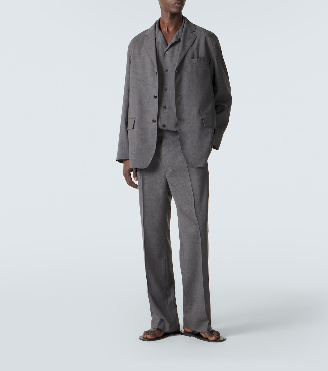 Cashmere poplin wide-leg pants | Auralee