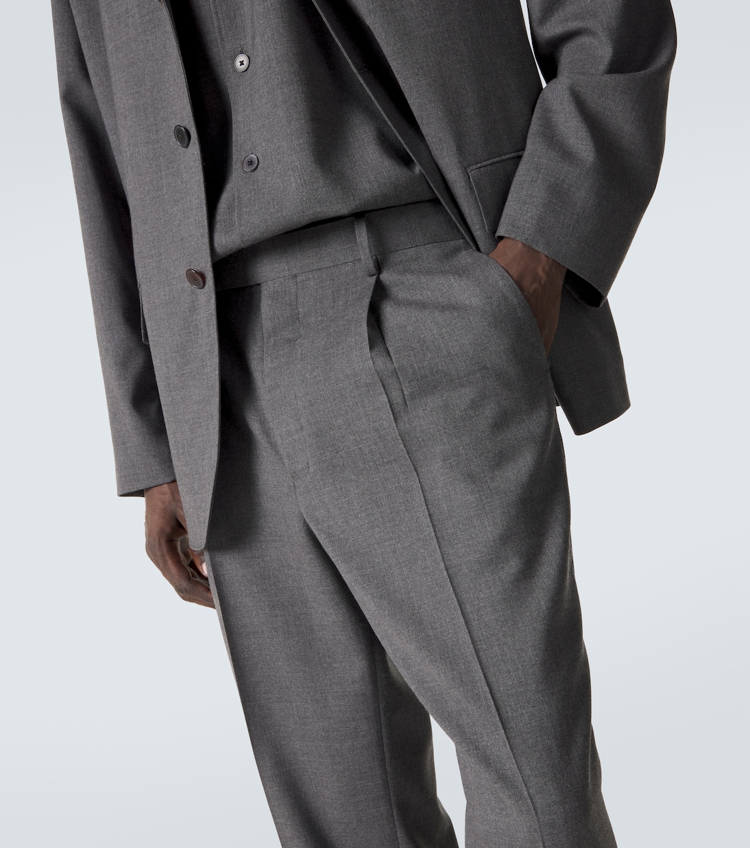 Cashmere poplin wide-leg pants | Auralee