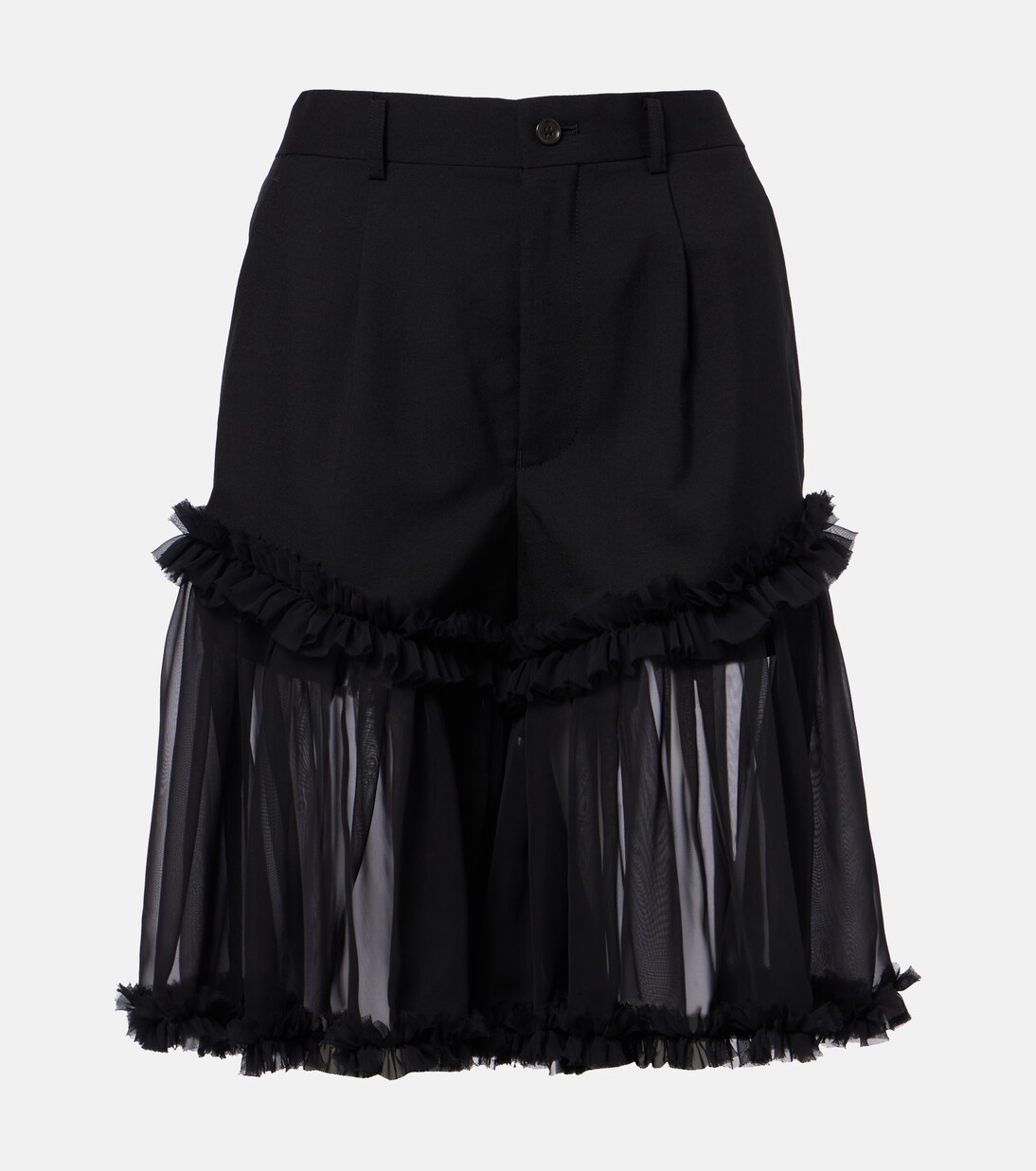 Shorts in tulle e lana | Noir Kei Ninomiya