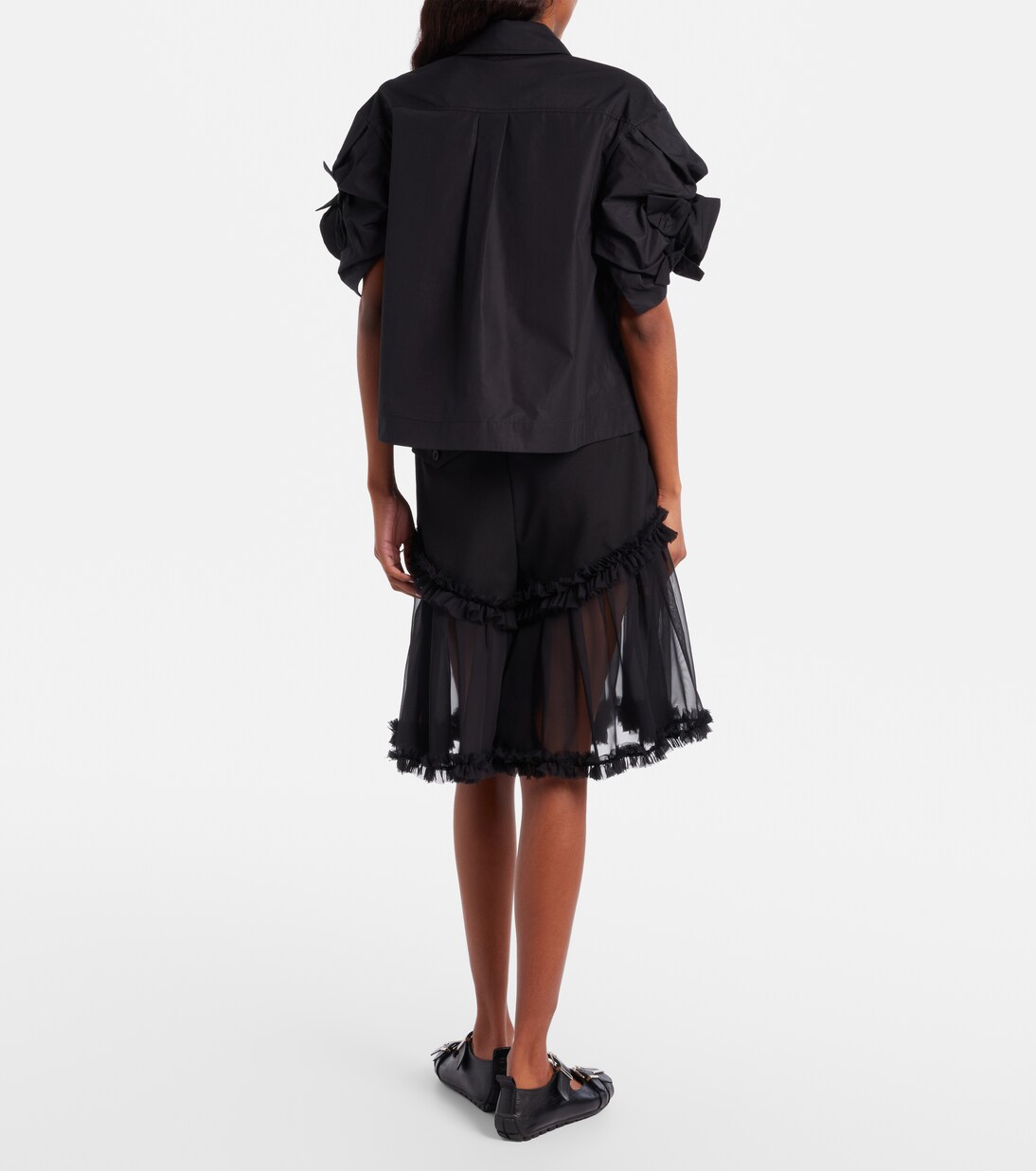 Shorts in tulle e lana | Noir Kei Ninomiya