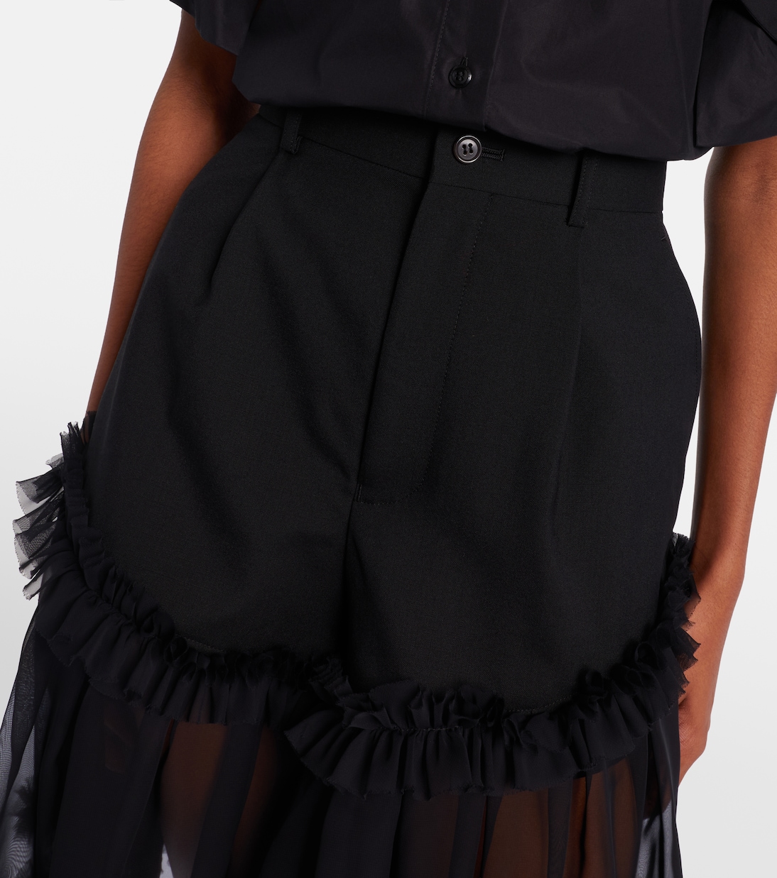 Shorts in tulle e lana | Noir Kei Ninomiya