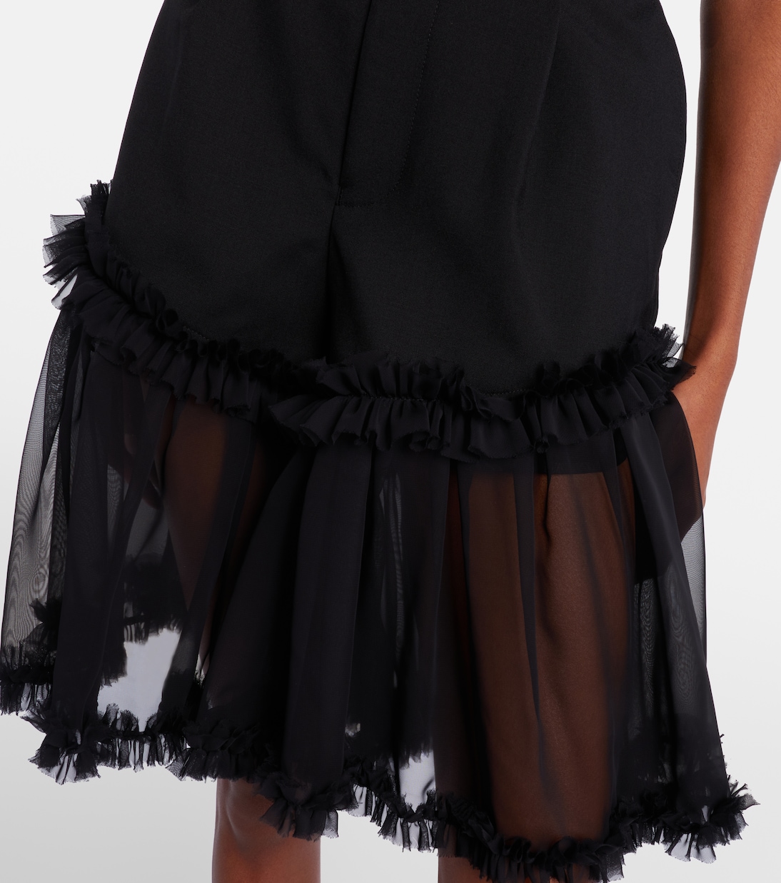 Shorts in tulle e lana | Noir Kei Ninomiya