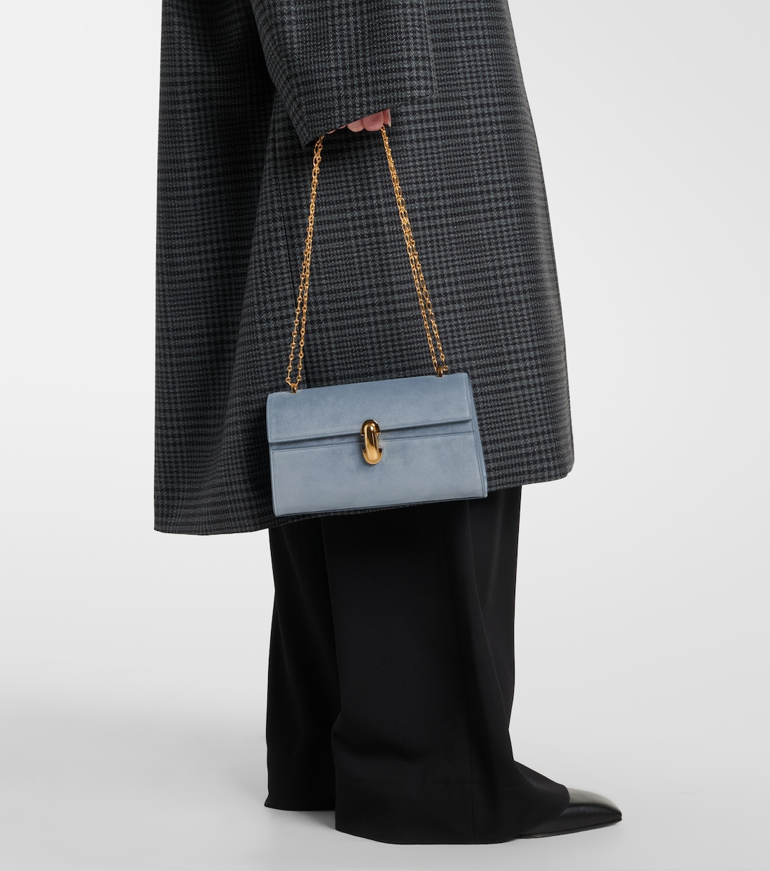 Symmetry Chain Mini suede crossbody bag | Savette