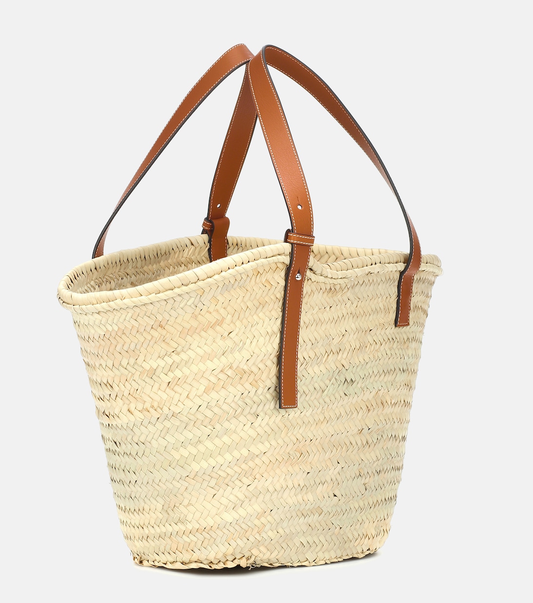 Shopper Large in foglie di palma e pelle | Loewe