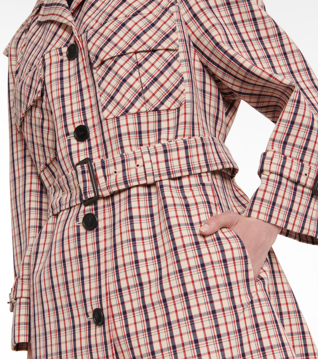 Checked virgin wool coat | Prada