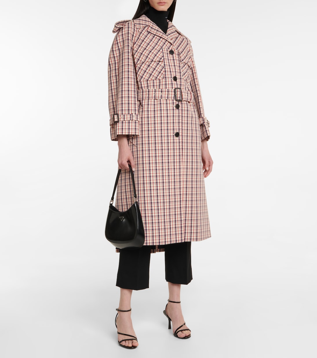 Checked virgin wool coat | Prada