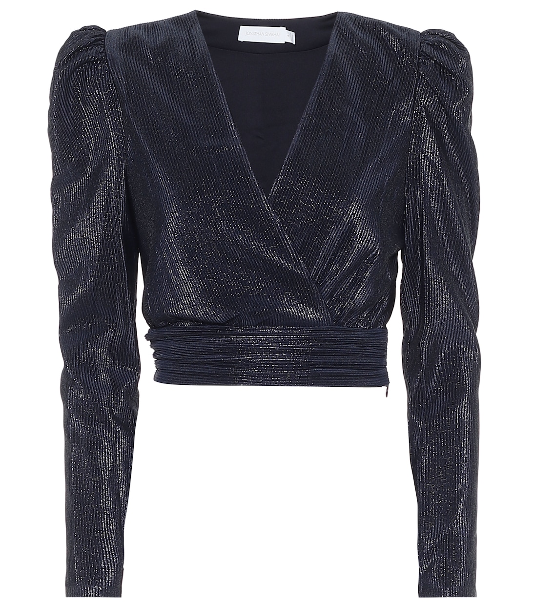 Metallic plissé crop top | Simkhai