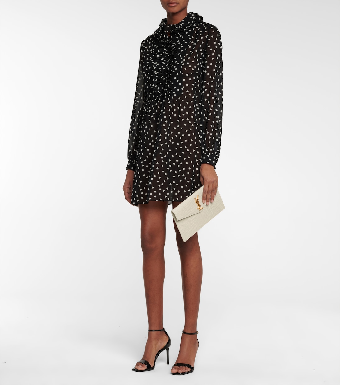 Portafoglio in effetto pelle di coccodrillo SAINT LAURENT Uptown per giovani alla moda