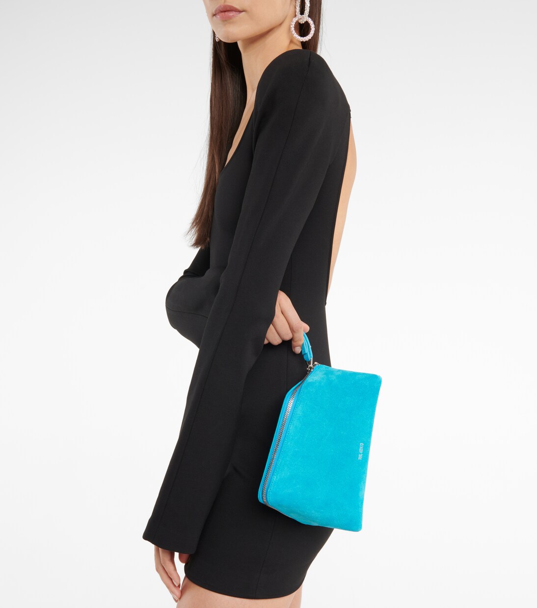 Clutch Saturday Small aus Veloursleder | The Attico