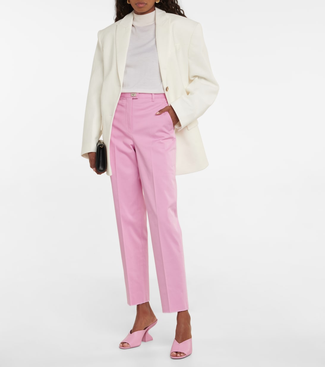 Pantalon slim à taille mi-haute en coton | Ferragamo