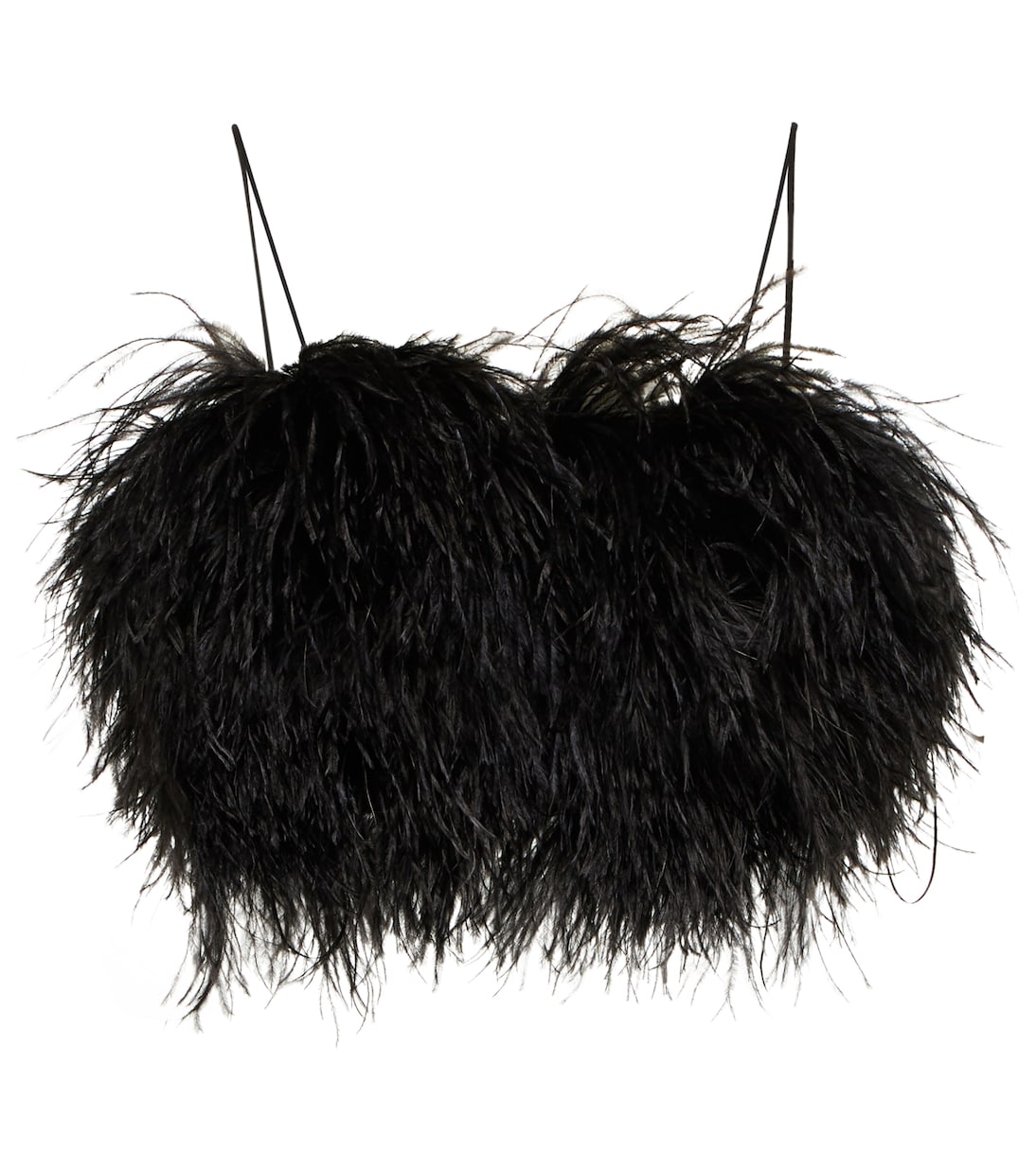 Feather-embellished crop top | David Koma
