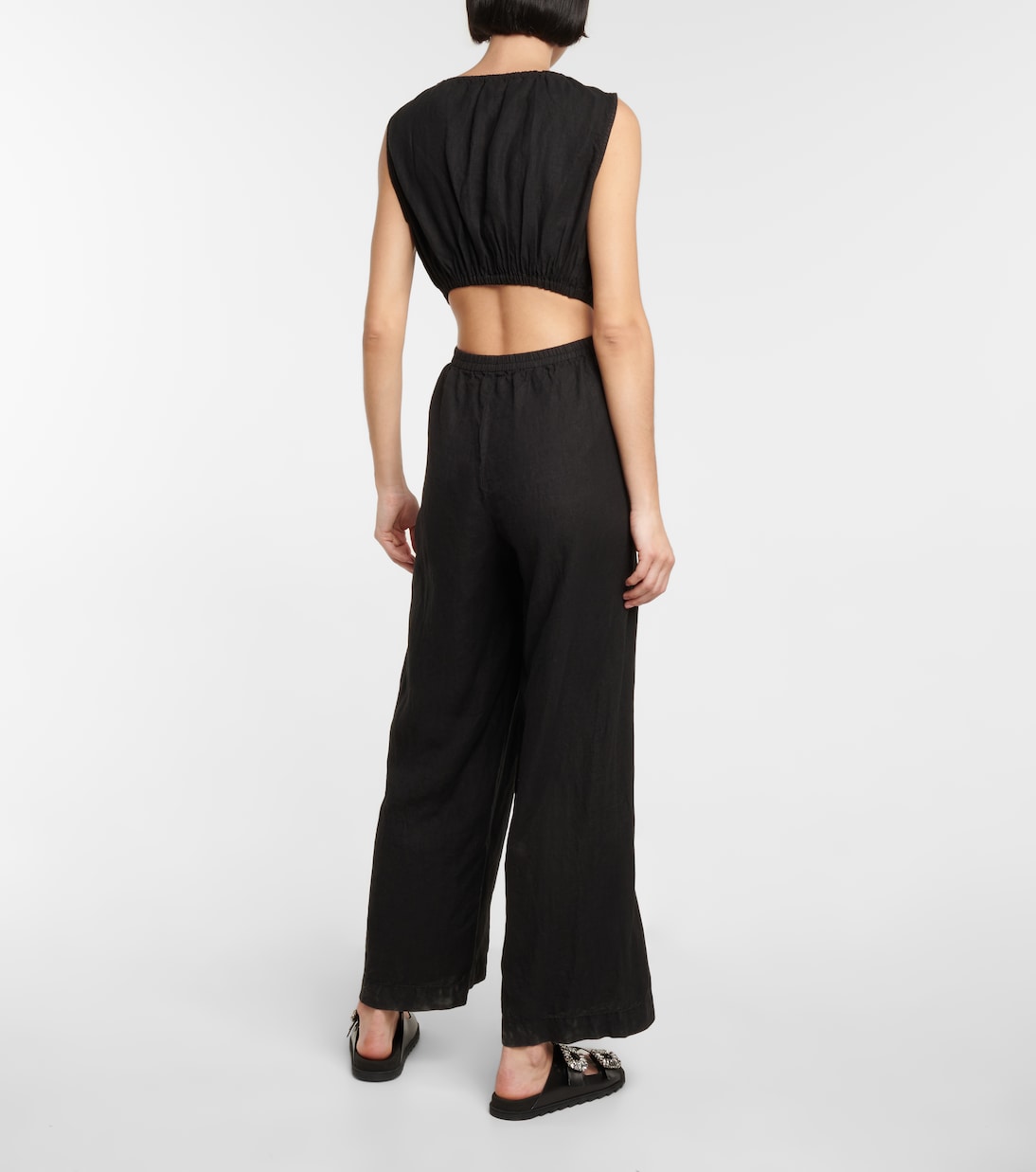 Vivi cutout linen jumpsuit | Velvet