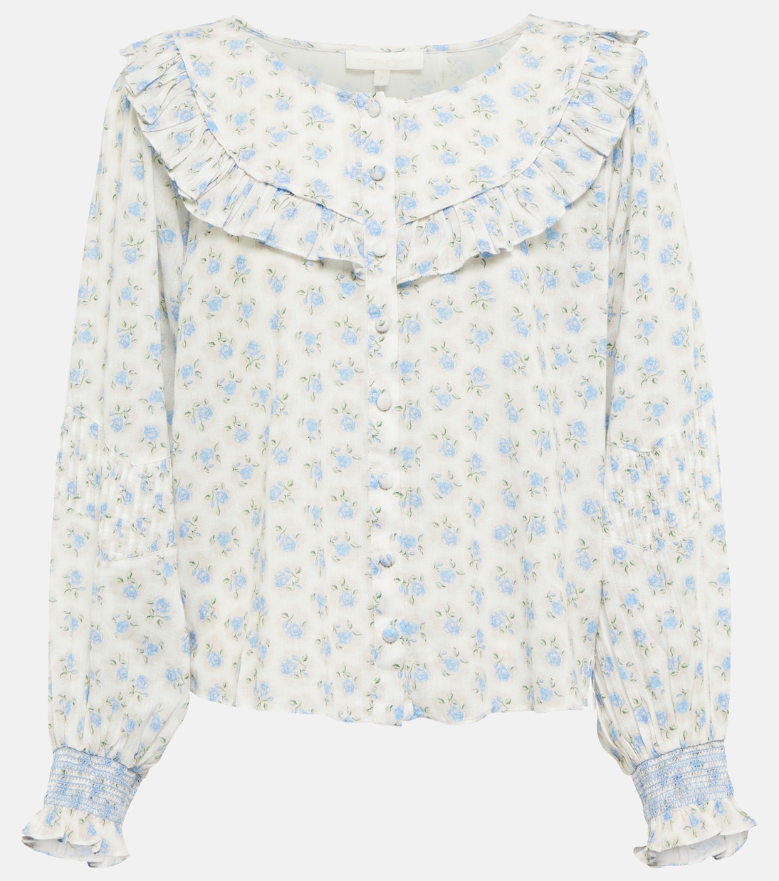 Goldie ruffled floral blouse | LoveShackFancy