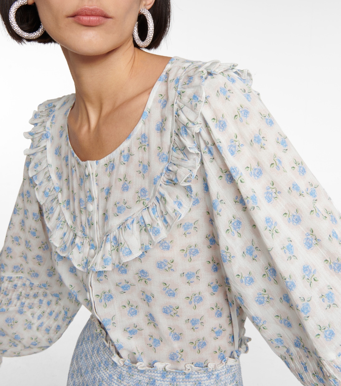 Goldie ruffled floral blouse | LoveShackFancy