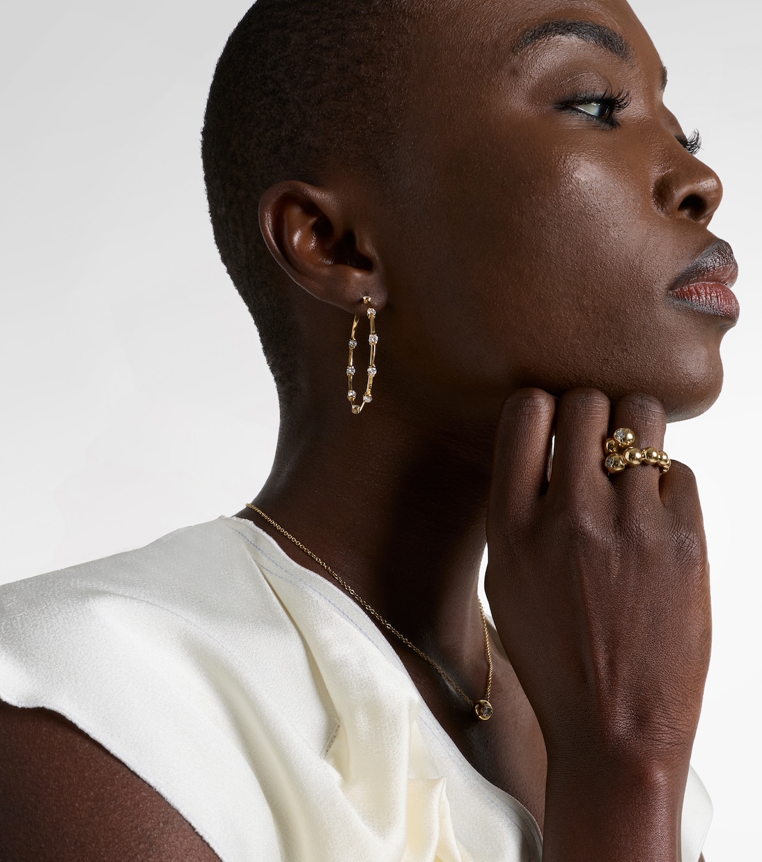 Boucles d'oreilles Zea en or 18 ct et diamants | Melissa Kaye