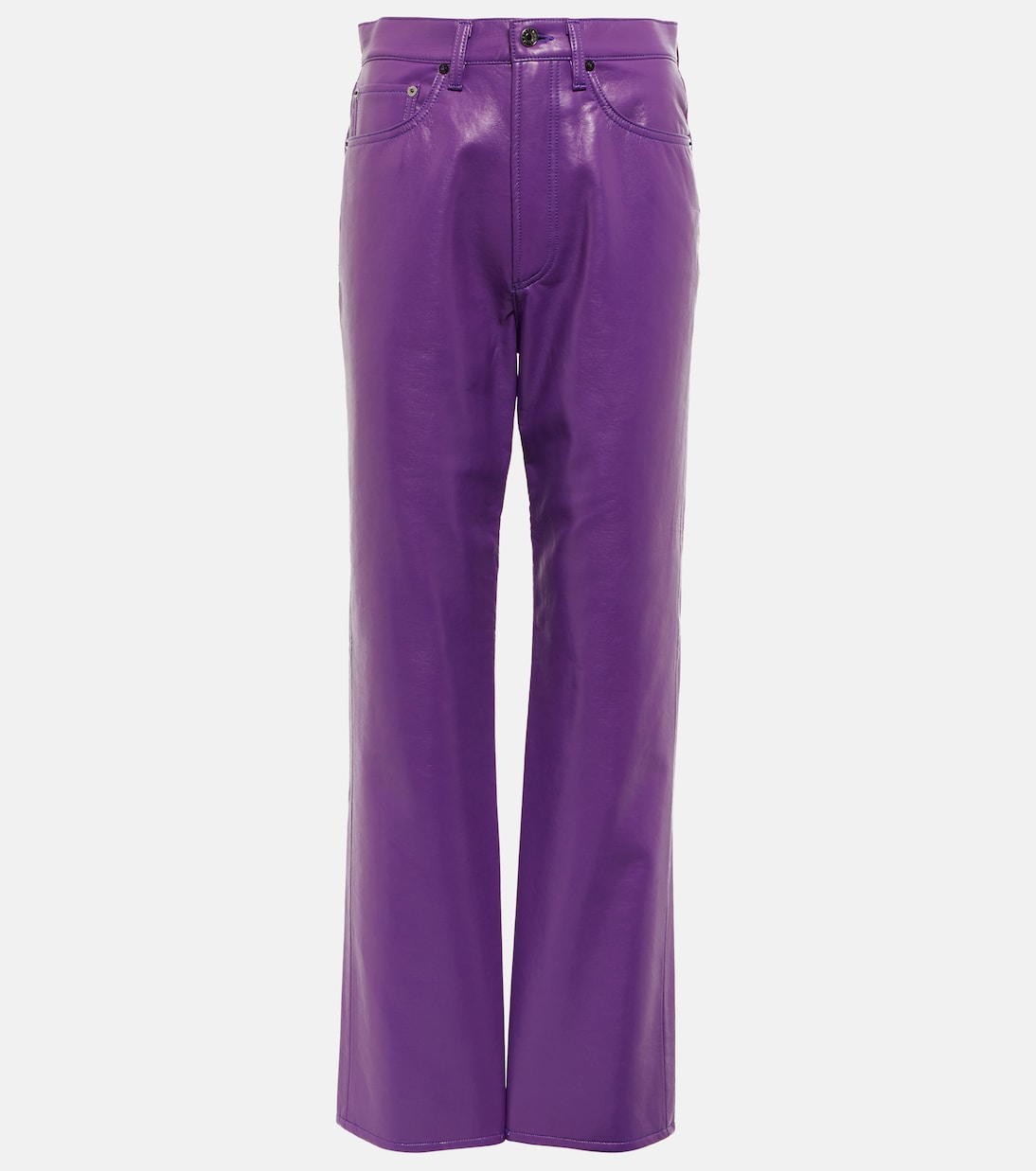 Pantalon 90s Pinch à taille haute en cuir synthétique | Agolde
